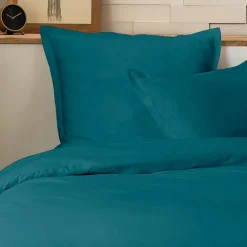 Home Collection Linge De Lit, Ensembles^Parure Housse de Couette en Percale de Coton verte