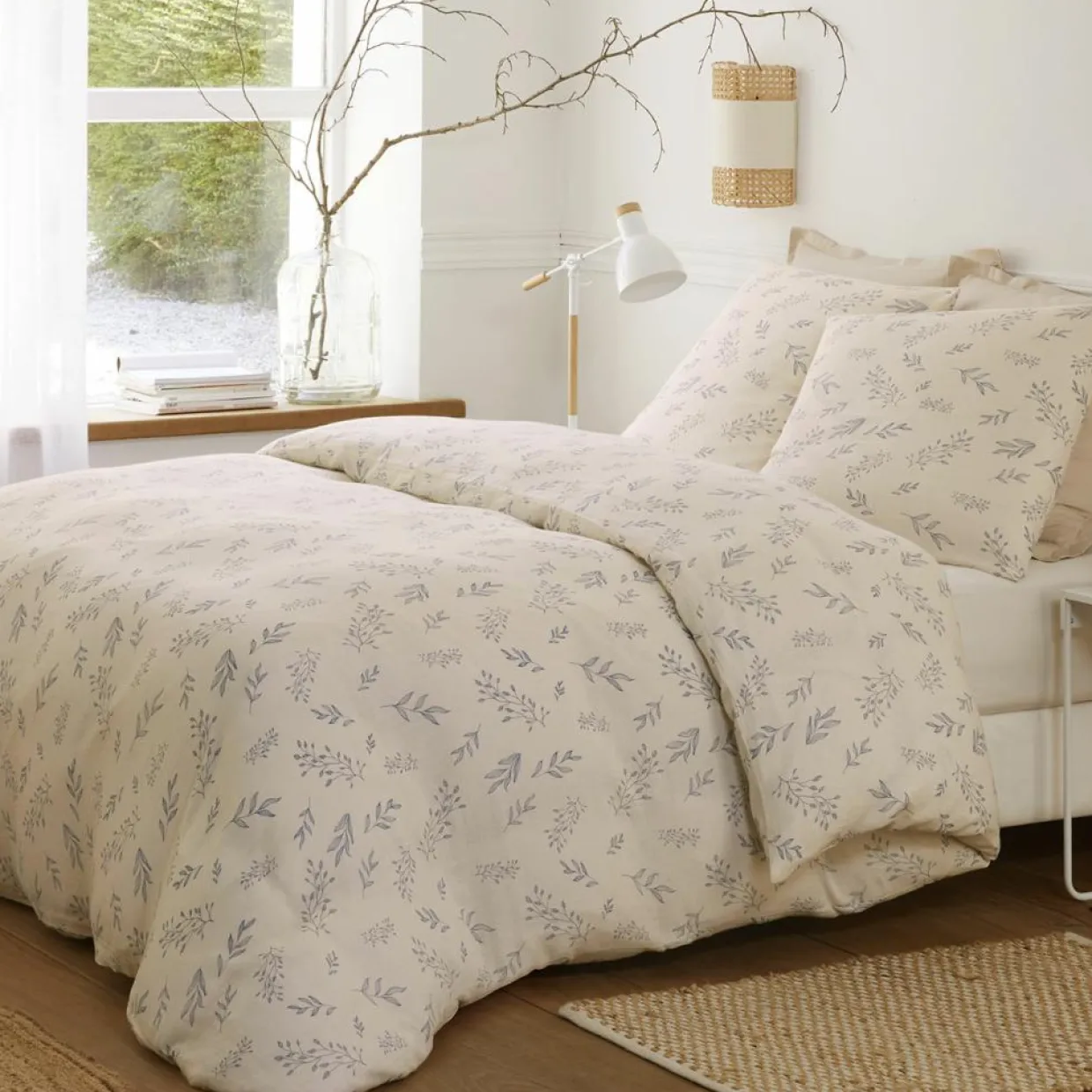 Baton Rouge Linge De Lit, Ensembles^Parure Housse de Couette 100% Gaze de Coton Imprimé Liveo blanche