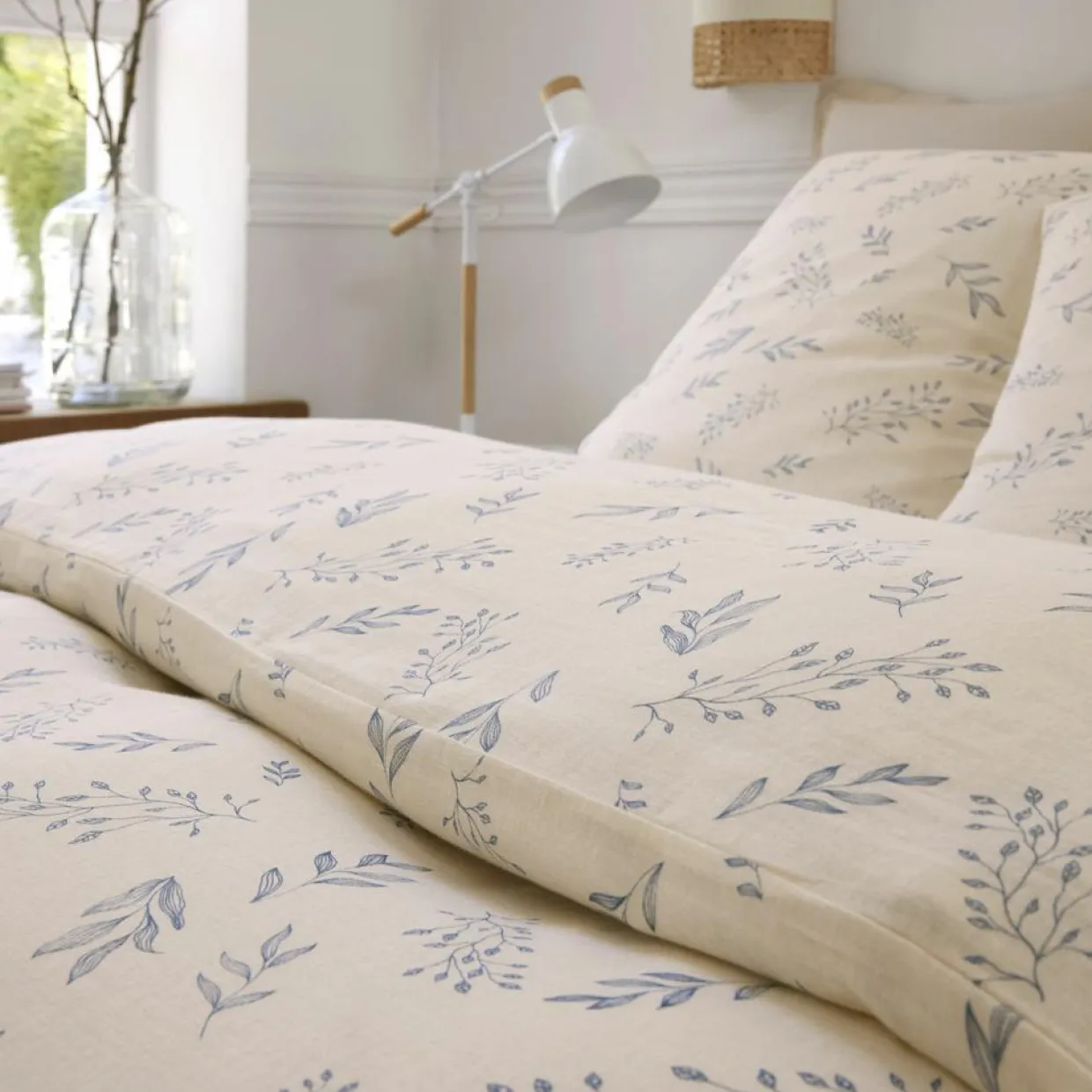 Baton Rouge Linge De Lit, Ensembles^Parure Housse de Couette 100% Gaze de Coton Imprimé Liveo blanche