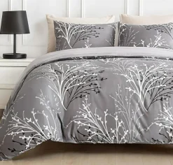 Home Collection Linge De Lit, Ensembles^Parure housse de couette en Coton grise