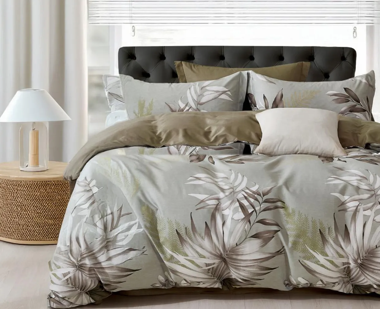 Home Collection Linge De Lit, Ensembles^Parure housse de couette 100% Percale de Coton verte
