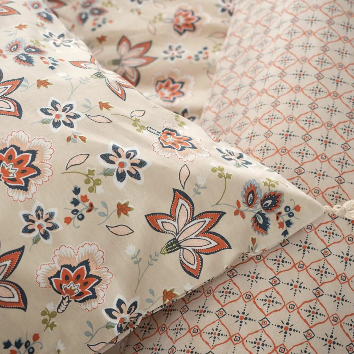 Home Collection Linge De Lit, Ensembles^Parure housse de couette Denia blanche - 240x220 cm