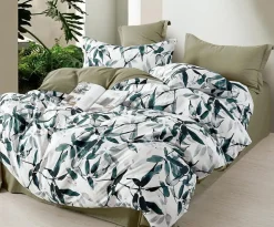 Home Collection Linge De Lit, Ensembles^Parure housse de couette 100% Percale de Coton verte
