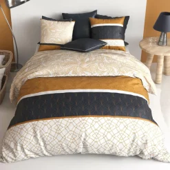 Parure housse de couette Felora jaune-My Home Collection Online