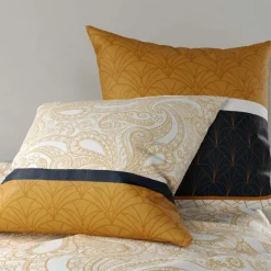 Parure housse de couette Felora jaune-My Home Collection Online