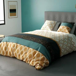 My Home Collection Linge De Lit, Ensembles^Parure housse de couette Bangui bleue