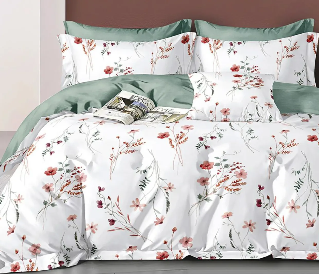 Parure housse de couette 100% Percale de Coton blanche-Home Collection Online