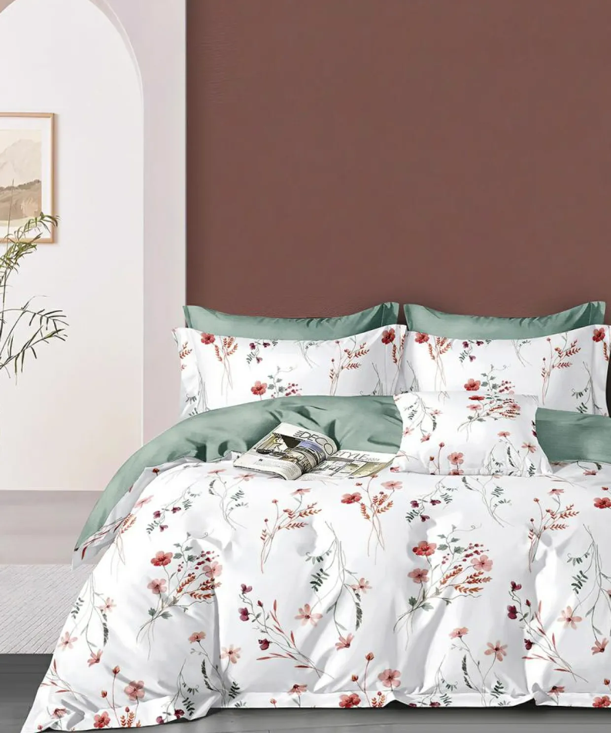 Parure housse de couette 100% Percale de Coton blanche-Home Collection Online
