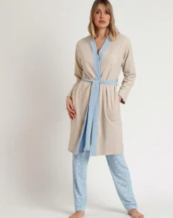 Peignoir femme Sleep All Day beige-Admas