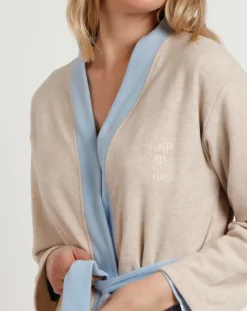 Peignoir femme Sleep All Day beige-Admas