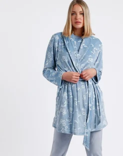Peignoir Garden bleu/blanc-Admas Sale