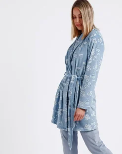 Peignoir Garden bleu/blanc-Admas Sale
