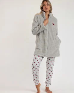 Peignoir Lou Lou gris chiné-Admas New