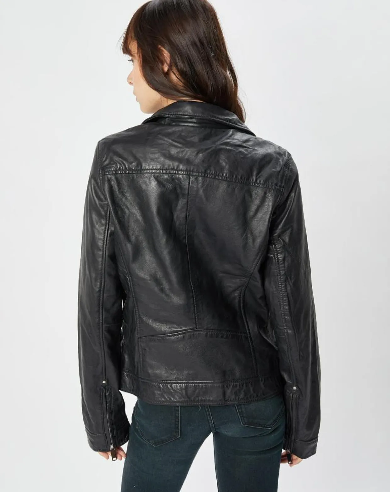 Perfecto en Cuir Afida noir-Chyston New