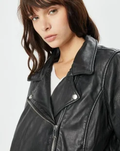 Perfecto en Cuir Afida noir-Chyston New