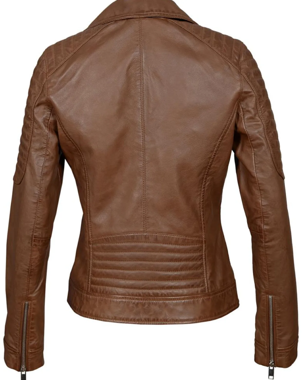 Femme Chyston Vestes, Blousons^Perfecto en Cuir Brithney cognac