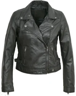 Femme Chyston Vestes, Blousons^Perfecto en Cuir Colomba noir
