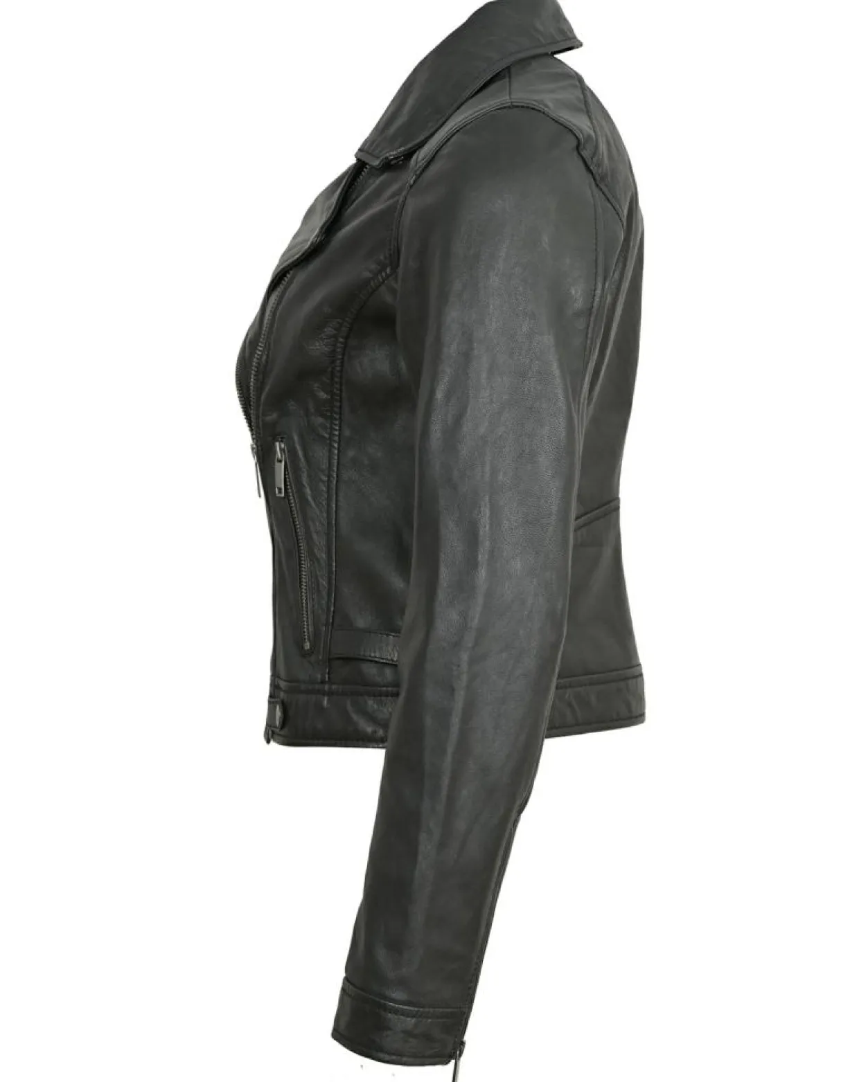 Femme Chyston Vestes, Blousons^Perfecto en Cuir Colomba noir