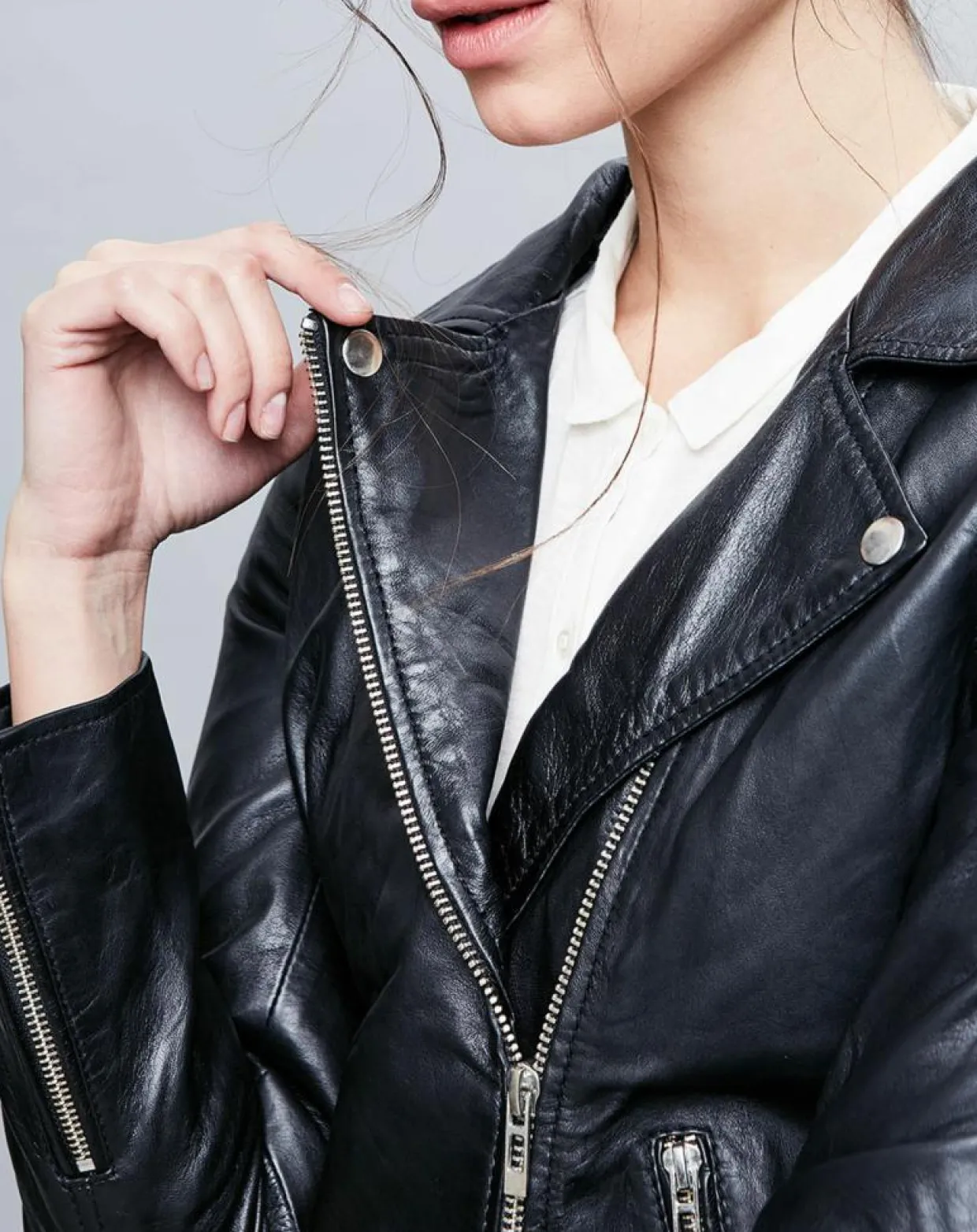 Perfecto en Cuir Deborah noir-Chyston New