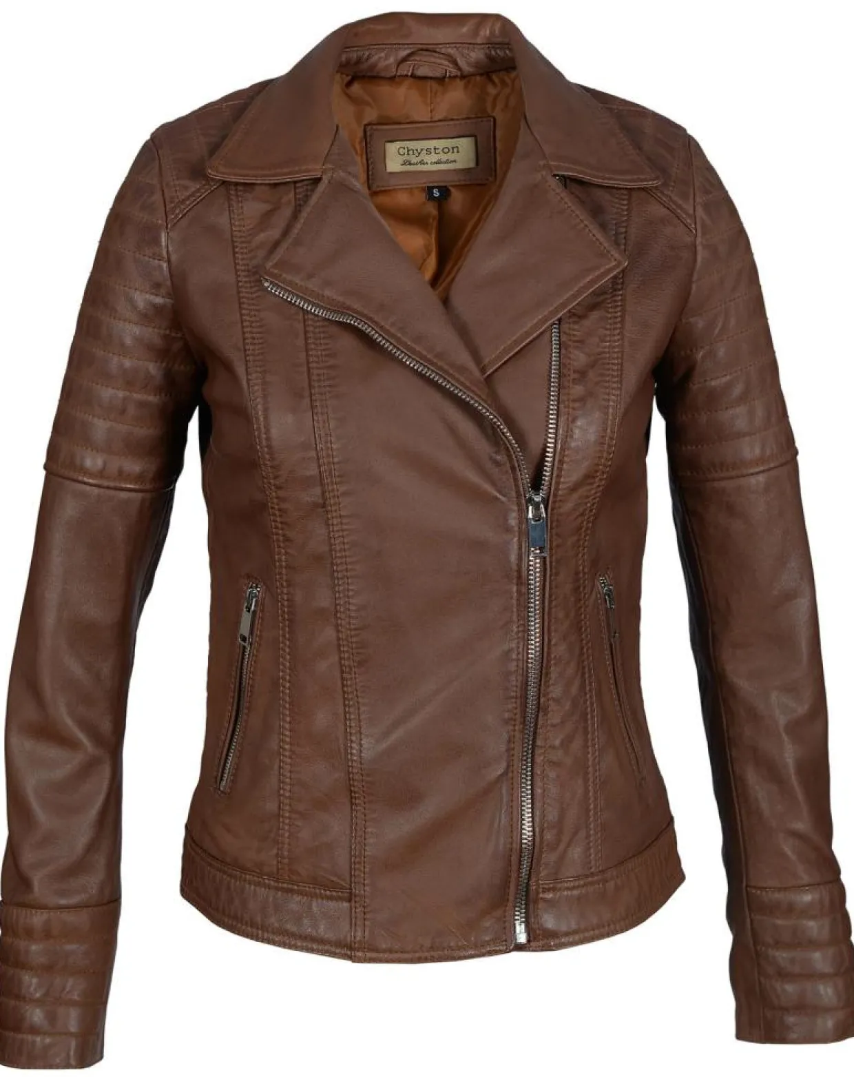 Perfecto en Cuir Jessy cognac-Chyston Best