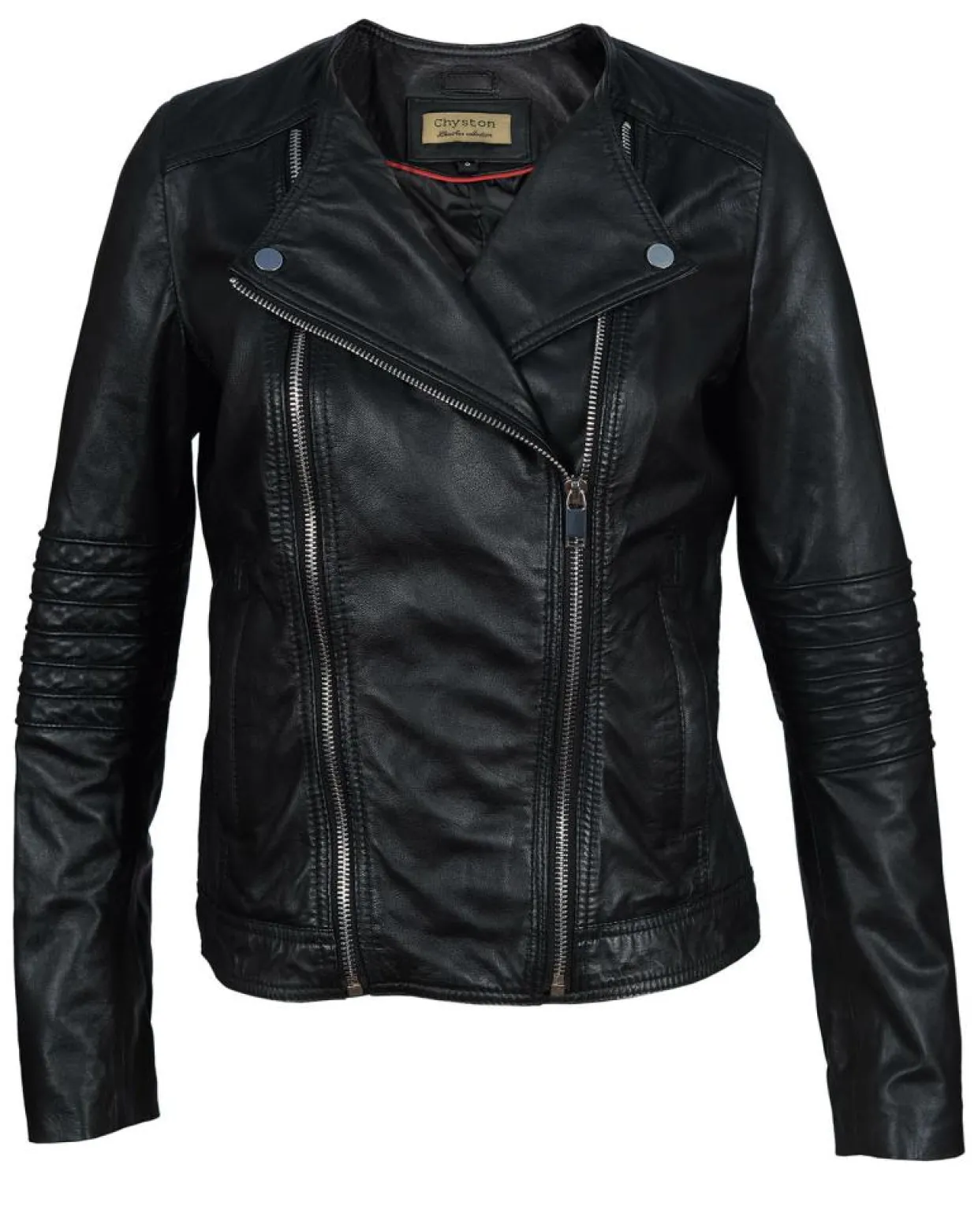 Femme Chyston Vestes, Blousons^Perfecto en Cuir Jorgia noir