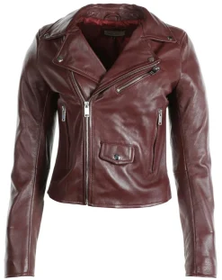 Perfecto en Cuir Ornella bordeaux-Chyston Sale