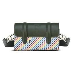 Petit Sac Cyclo en Toile enduite & Cuir multicolore - 10x17x4.5 cm-Maison Faret New