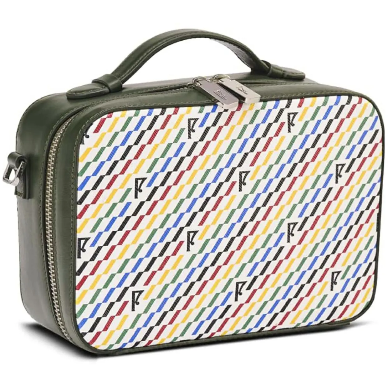 Petit Sac en Toile enduite Pyla vert/multicolore - 13x19x6.5 cm-Maison Faret Online