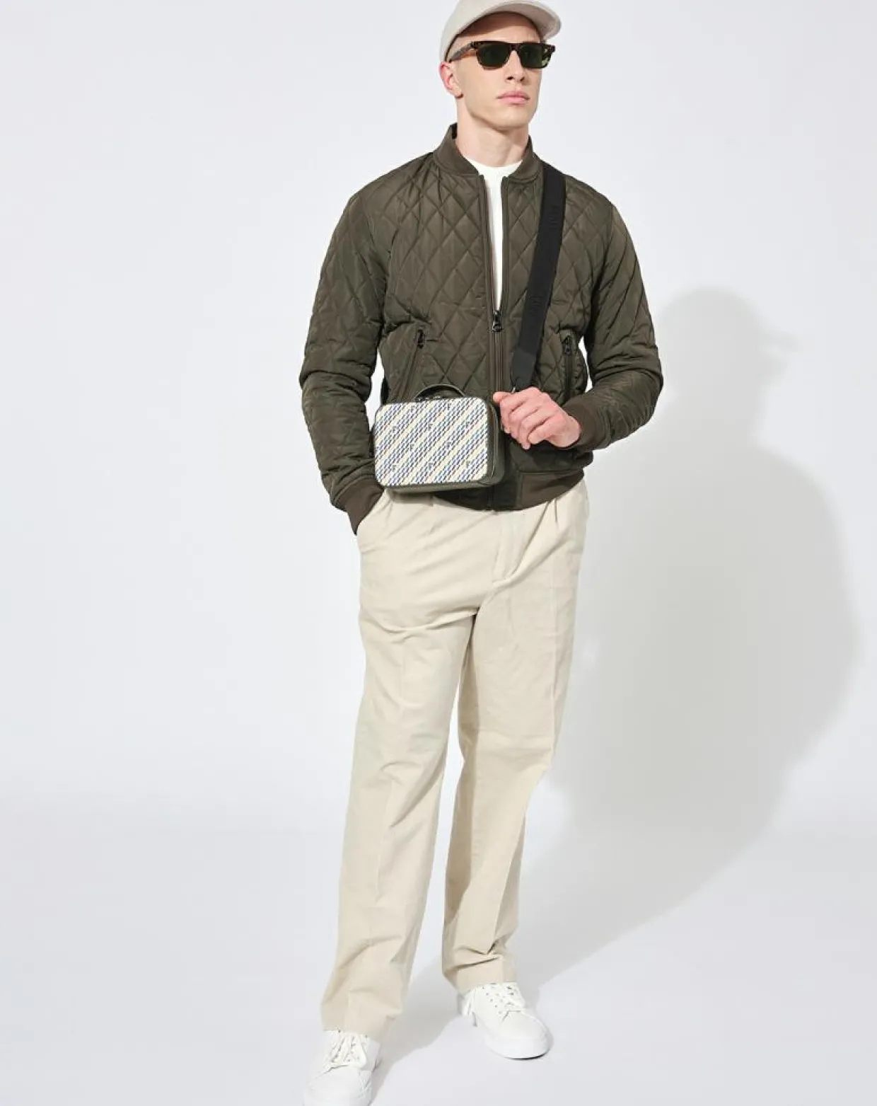 Petit Sac en Toile enduite Pyla vert/multicolore - 13x19x6.5 cm-Maison Faret Online