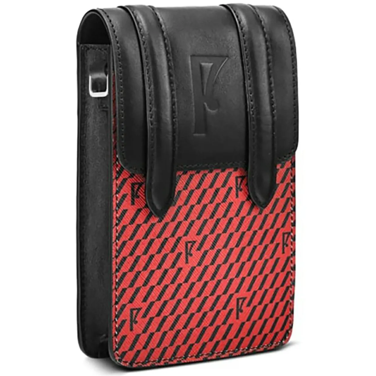 Femme Maison Faret Sacs^Petit Sac en Toile enduite & Cuir Arguin rouge/noir - 18x11.5x3 cm