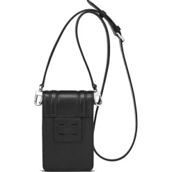 Femme Maison Faret Sacs^Petit Sac en Toile enduite & Cuir Arguin noir/blanc - 18x11.5x3 cm