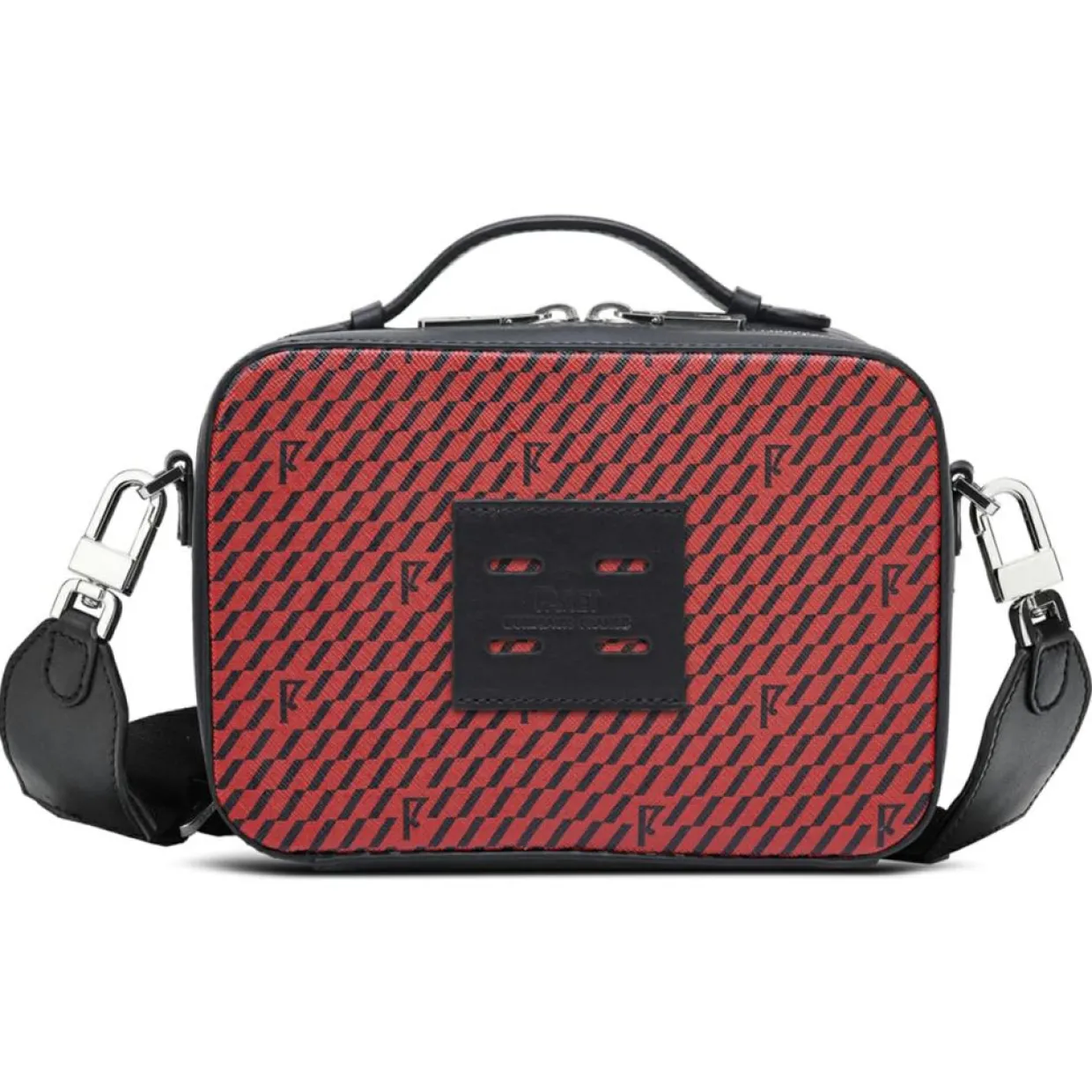 Petit Sac en Toile enduite Pyla rouge/noir - 13x19x6.5 cm-Maison Faret Best