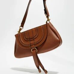 Femme Chloé Sacs^Petit sac porté épaule en Cuir Marcie marron - 20x20x9 cm