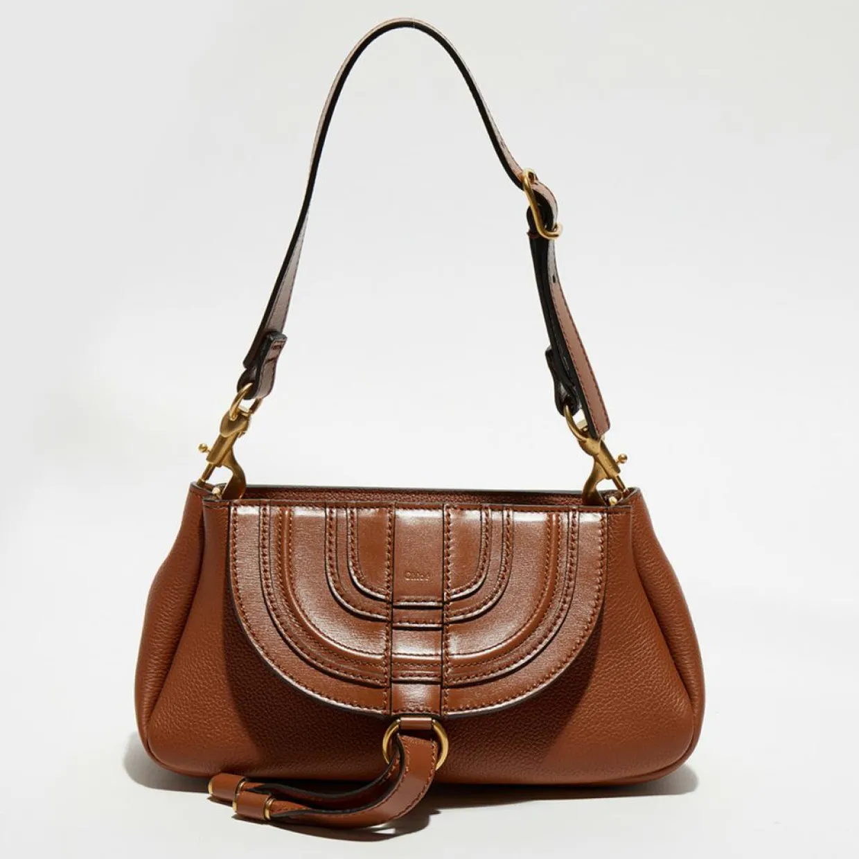 Femme Chloé Sacs^Petit sac porté épaule en Cuir Marcie marron - 20x20x9 cm