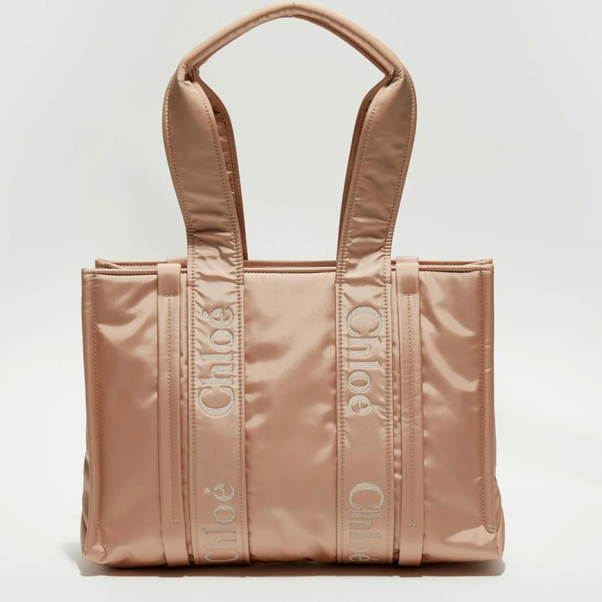 Petit tote bag Woody rose poudré - 26x20x8 cm-Chloé