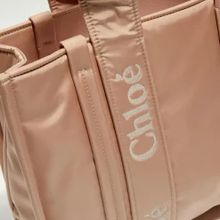 Petit tote bag Woody rose poudré - 26x20x8 cm-Chloé