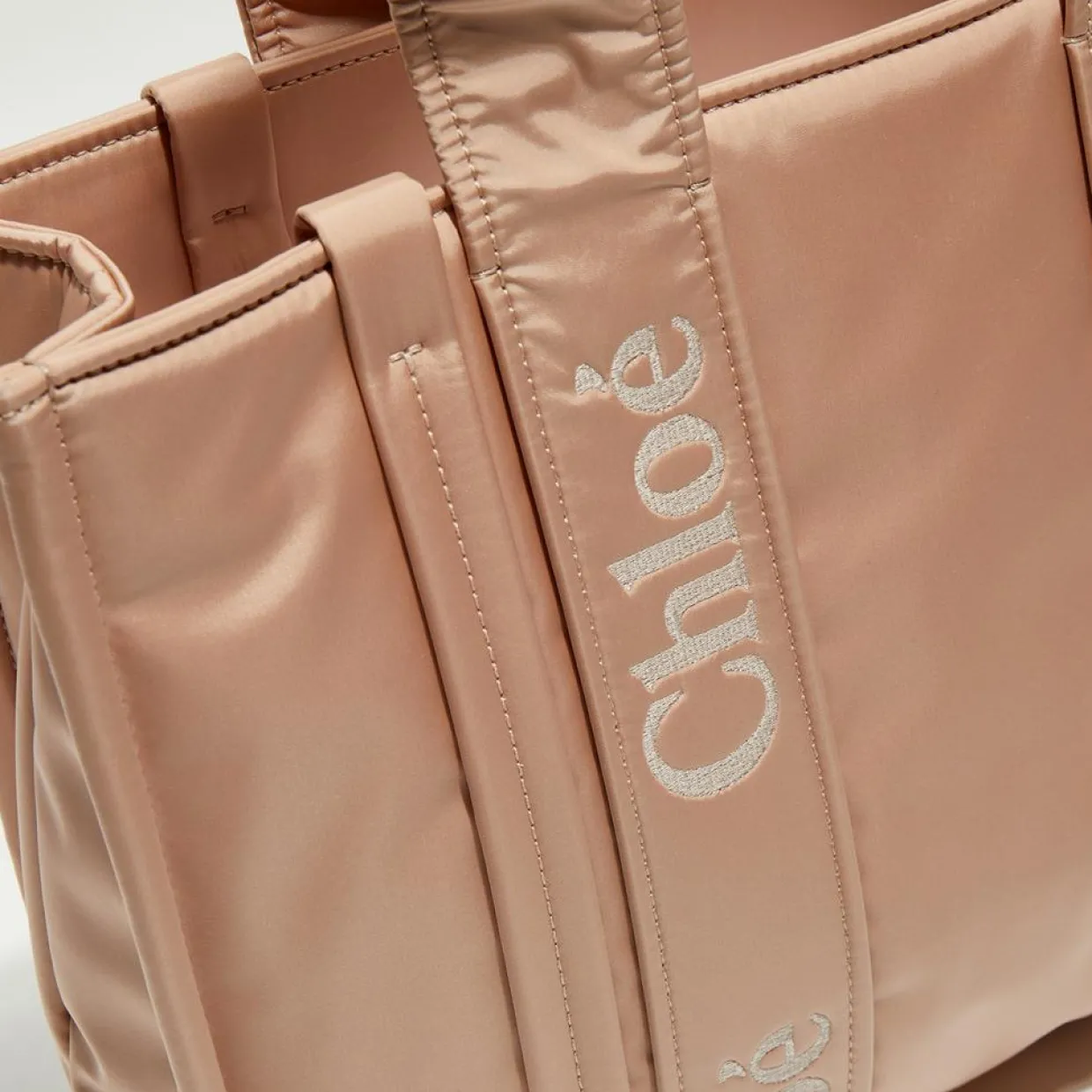 Petit tote bag Woody rose poudré - 26x20x8 cm-Chloé