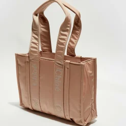 Petit tote bag Woody rose poudré - 26x20x8 cm-Chloé