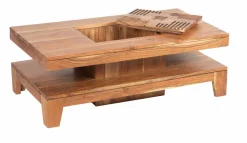 Bois & Chiffons Tables^Petite table basse rectangulaire Acacia Kavish II Marron - 100x55x35 cm