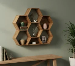 Petite étagère hexagonale Mango M&M offre Marron - 130x30x113 cm-Bois & Chiffons Best