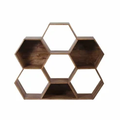 Petite étagère hexagonale Mango M&M offre Marron - 130x30x113 cm-Bois & Chiffons Best