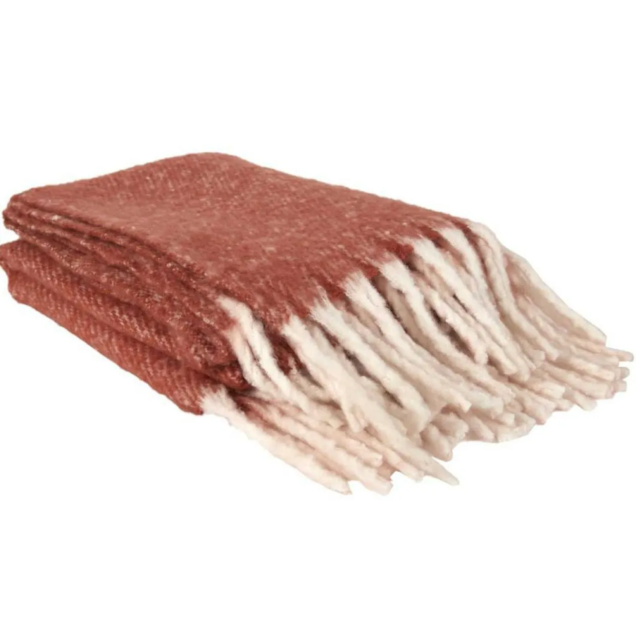 Home Deco Factory Plaids^Plaid à franges terracotta - 120x150 cm