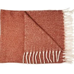Home Deco Factory Plaids^Plaid à franges terracotta - 120x150 cm