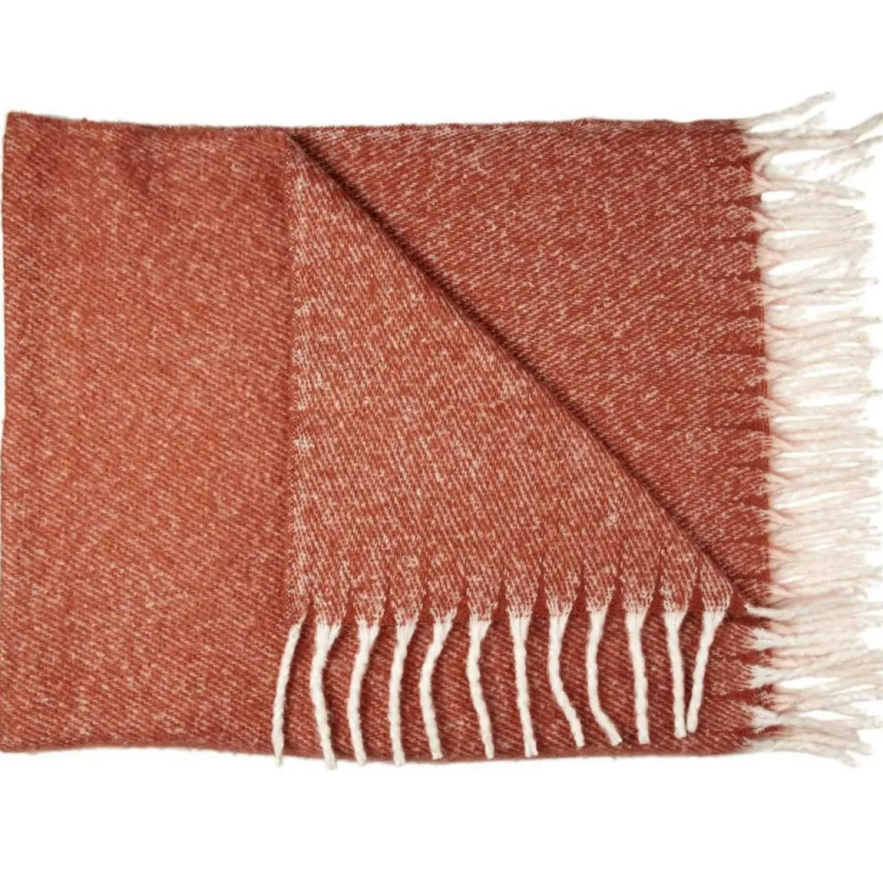 Home Deco Factory Plaids^Plaid à franges terracotta - 120x150 cm