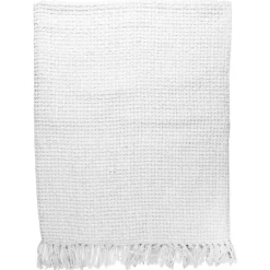 Plaid chenille gauffrée blanc - 125x150 cm-Home Deco Factory Clearance
