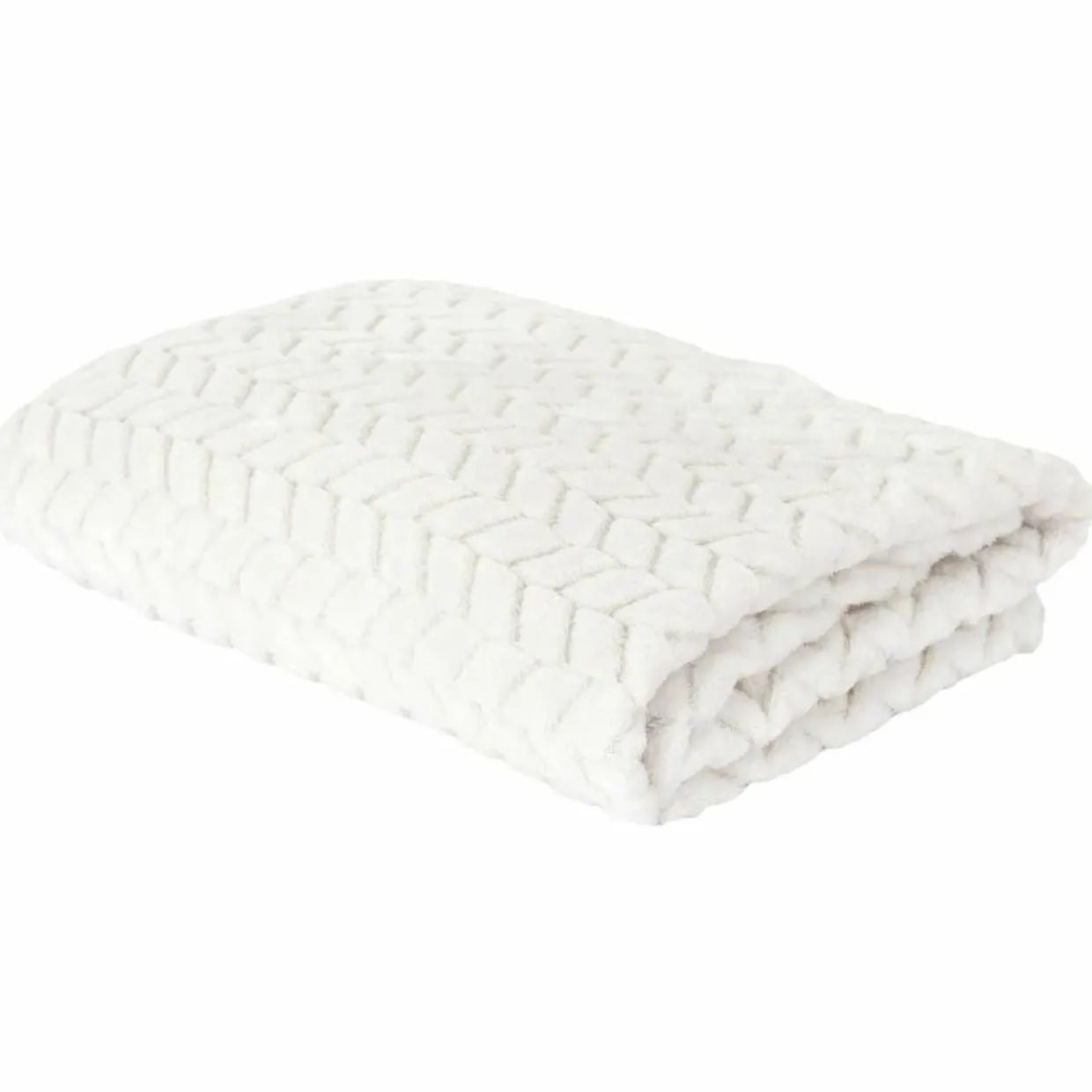 Plaid effet chevron blanc - 120x150 cm-Home Deco Factory Hot