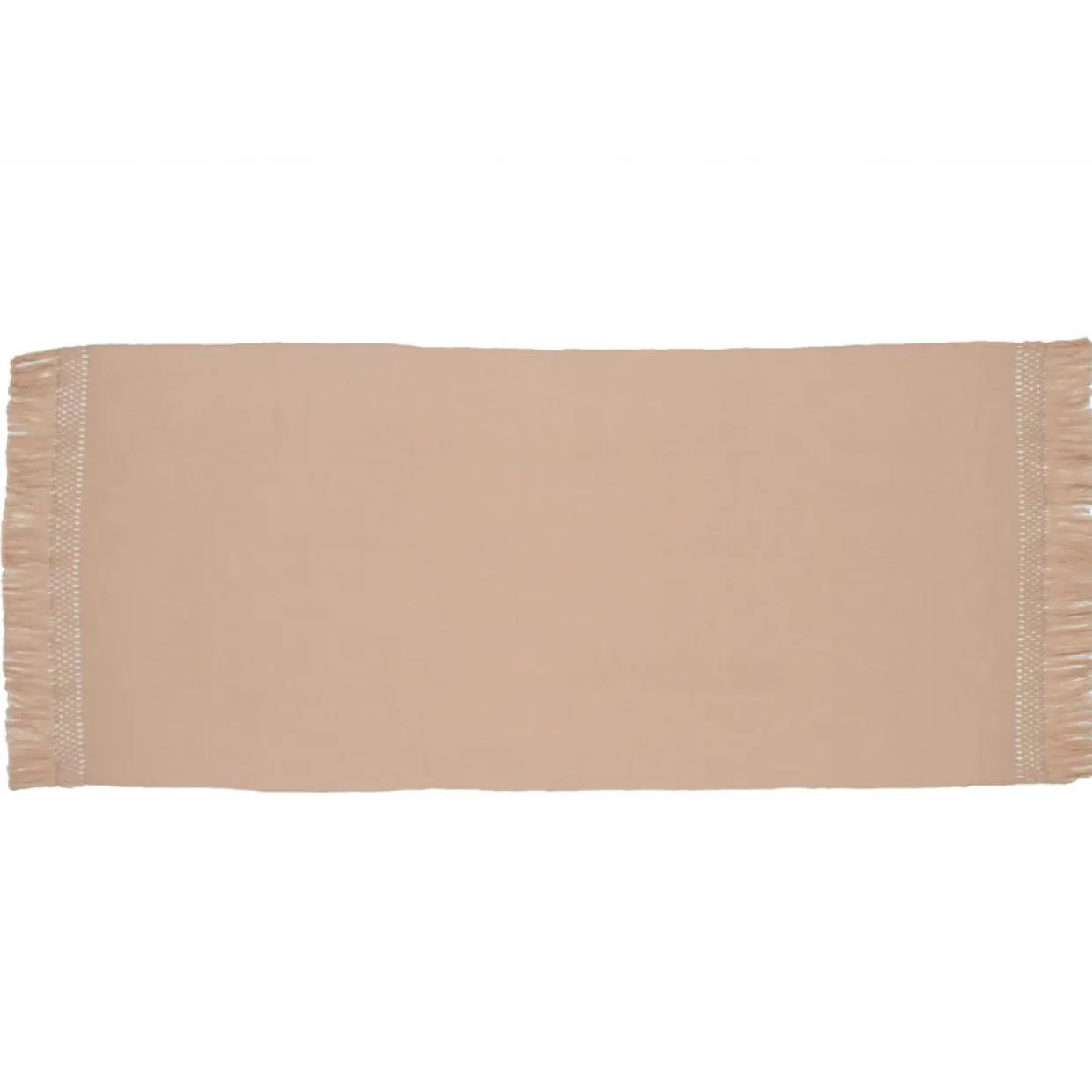 Plaid en coton & laine détails macramé rose 90x200cm-Bed and Philosophy Sale