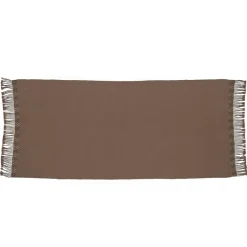 Bed and Philosophy Plaids^Plaid en coton & laine et détails macramé marron 90x200cm