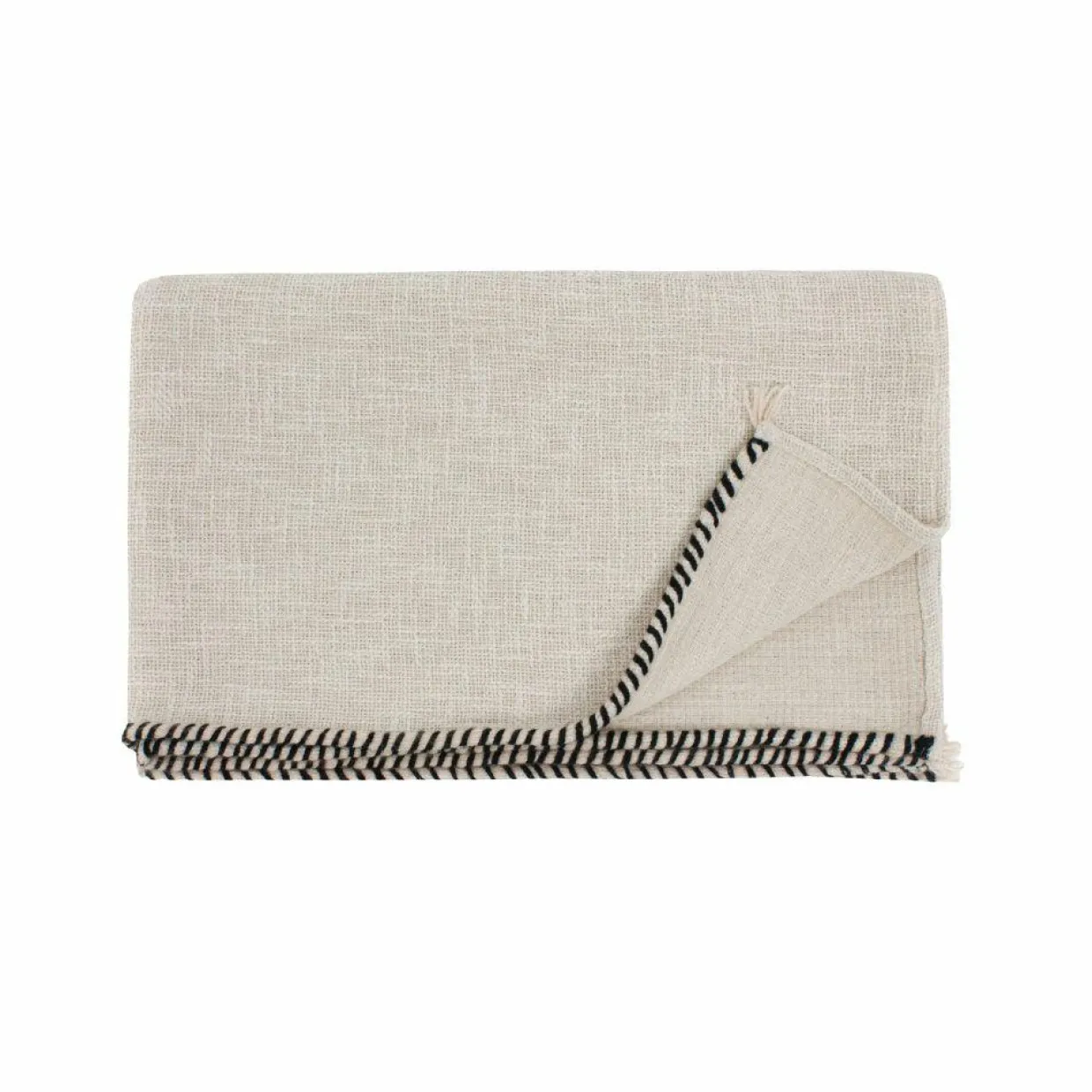 Bed and Philosophy Plaids^Plaid en coton flammé naturel 140x220cm