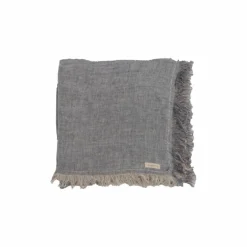 Bed and Philosophy Plaids^Plaid en double gaze de lin bleu 140x230cm